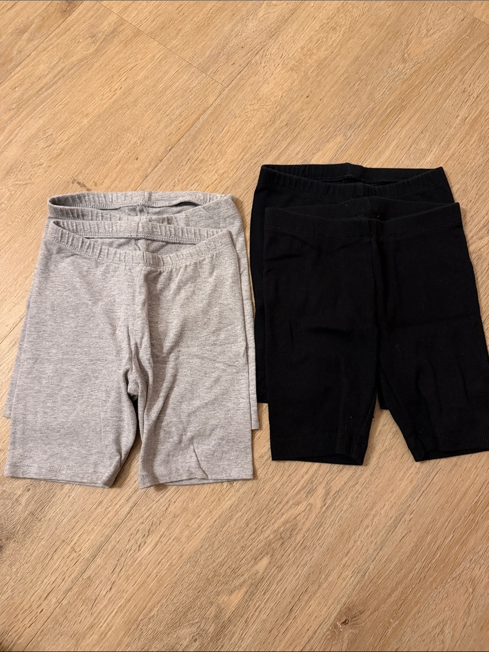 4 Cat & Jack Black and Gray Stretch Bike Shorts Duo